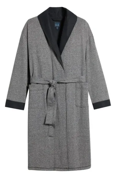 Majestic International Feel Good Fleece Robe In Marled Black