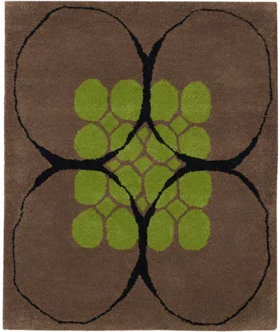 Maki Rugs ブラウン＆グリーン Stone ラグマット In Brown/green