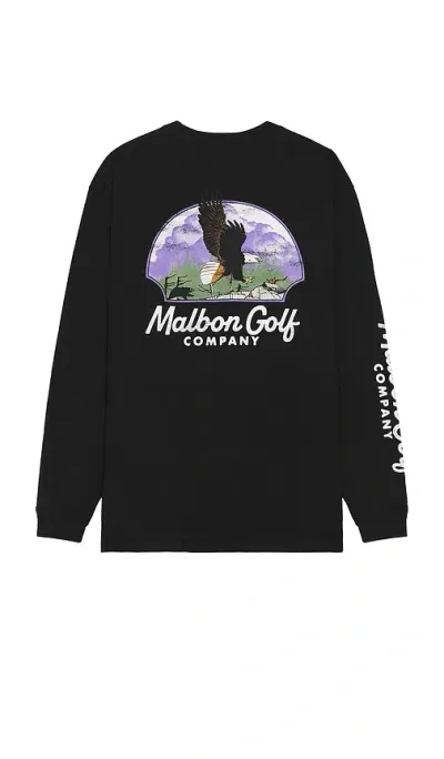 Malbon Golf Eagle Long Sleeve Tee In Black