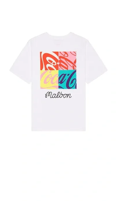 Malbon Golf X Coca Cola Spencerian Block Tee In White