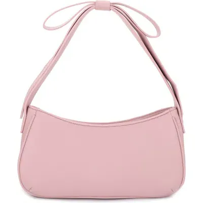 Mali + Lili Marissa Bow Recycled Vegan Leather Shoulder Bag In Blush