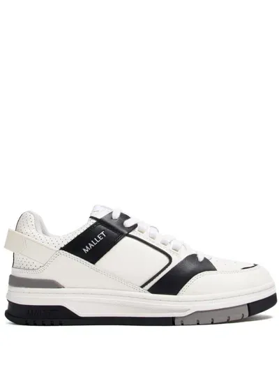 Mallet Mens Bentham Court Trainers In White Black In Blk/white