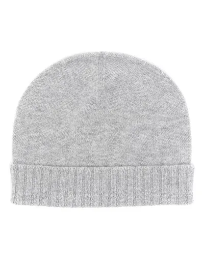 Malo Cashmere Beanie Hat In Grey