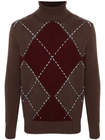 Malo Diamond-pattern Sweater In Multi