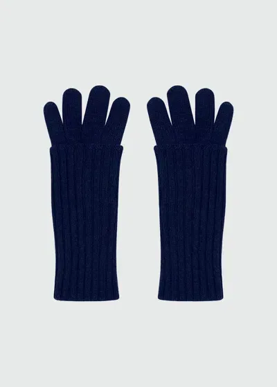 Malo Guanti In Cashmere In Blue