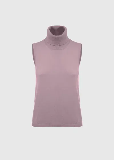 Malo Maglia Collo Alto In Cashmere In Purple