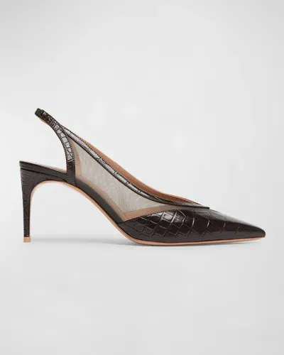 Malone Souliers Collins 70mm Leather Pumps In Ebony