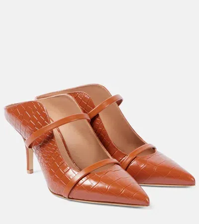 Malone Souliers Maureen 70 Leather Mules In Tan Tan