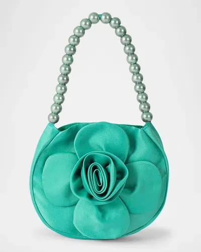 Mama Luma Kids' Girl's 3d Flower Handbag In Green