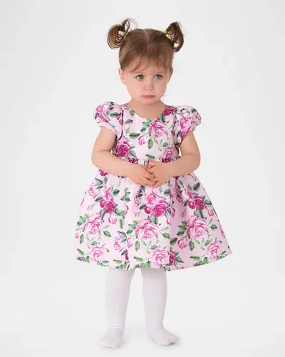 Mama Luma Kids' Girl's Carmel Floral-print Dress In Mulberry