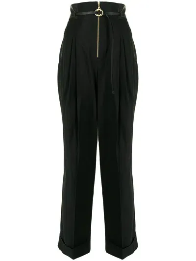 Mame Kurogouchi High-waist Straight Trousers In Black