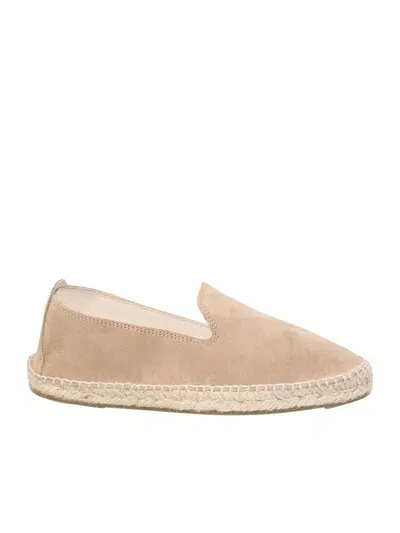 Manebi Washed Beige Suede Flat Espadrilles In Neutrals