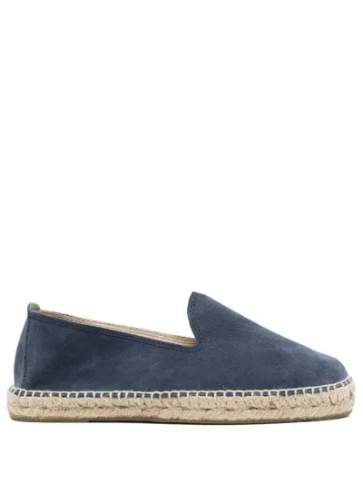 Manebi Slip-on Leather Espadrilles In Blue