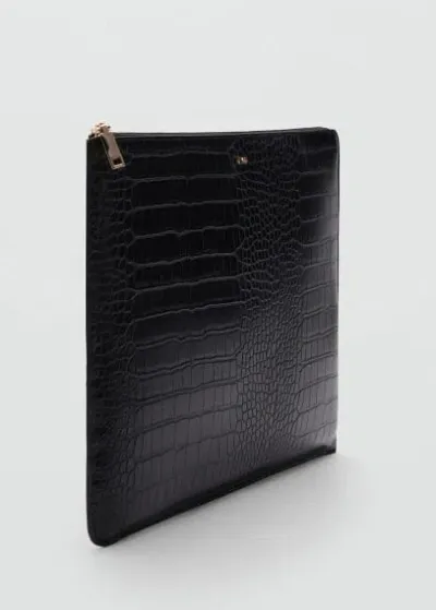 Mango Animal Print Laptop Case Black In Noir