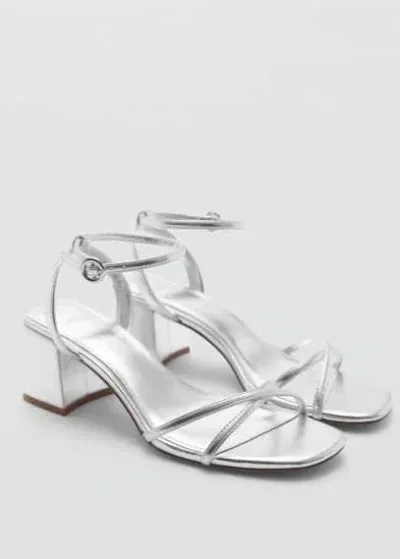 Mango Braided Straps Sandals Silver