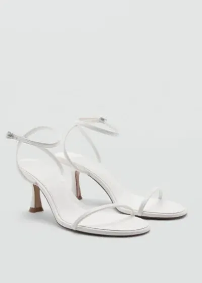 Mango Buckle Strap Sandals White