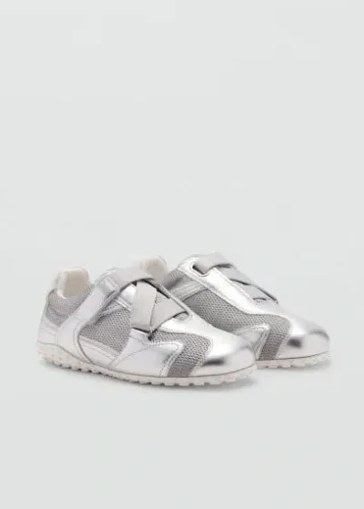 Mango Tennis Toile Cuir In Silver