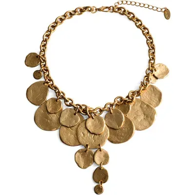 Mango Coin Waterfall Necklace In Gold