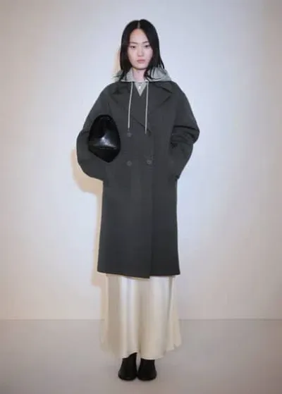 Mango Combined Coat With Hood Grey