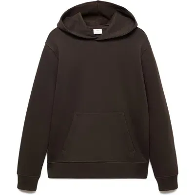 Mango Cotton Blend Hoodie In Chocolate