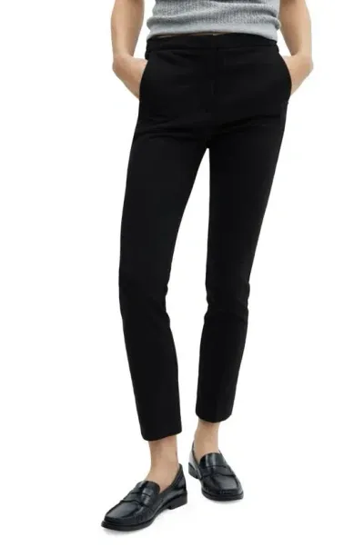 Mango Crop Skinny Pants In Black