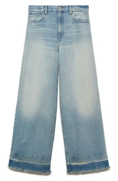 Mango Devin Released Hem Straight Leg Jeans In Light Blue