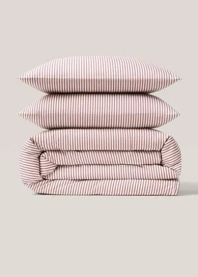 Mango Duvet Cover Cotton Percale Stripes 90 Cm Bed Pink