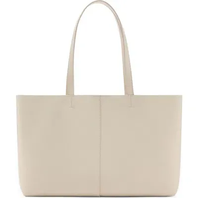 Mango Faux Leather Shopper In Off White