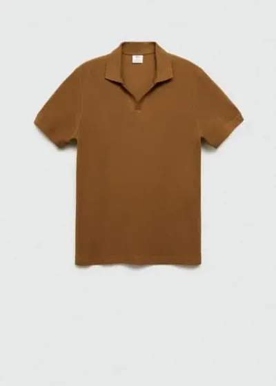 Mango Polo In Tabac