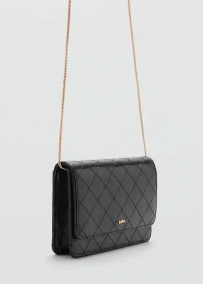 Mango Flap Chain Bag Black In Noir