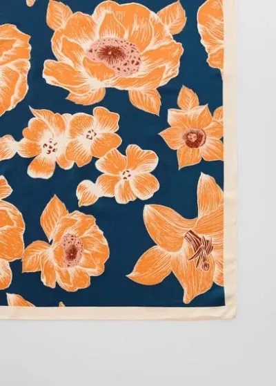 Mango Floral Printed Scarf Orange