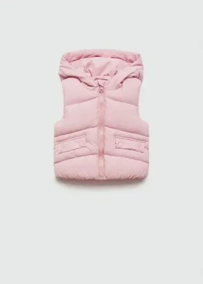 Mango Kids' Gilet In Pink