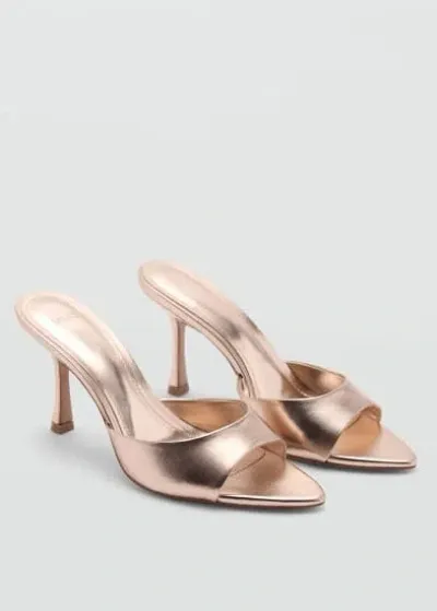 Mango Heel Non-structured Sandals Gold