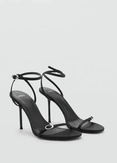 Mango Heeled Sandal With Buckle Detail Black