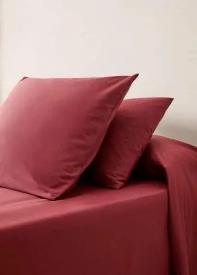 Mango Home 180 Thread Count Cotton Pillowcase 60x60cm Burgundy In Red