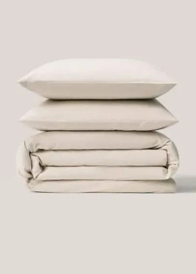 Mango Home Washed Cotton Duvet Cover Super King Bed Sand