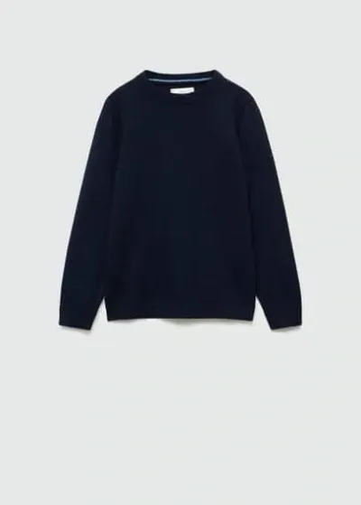 Mango Kids' Knit Cotton Sweater Dark Navy