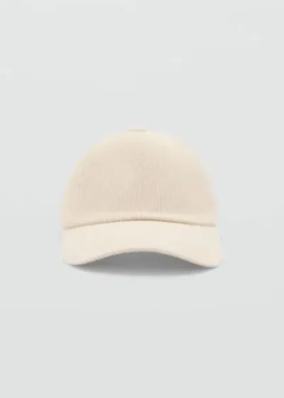 Mango Man Corduroy Cap Off White