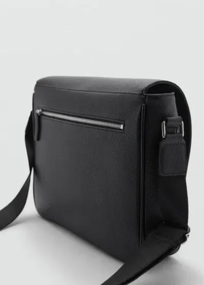 Mango Man Leather-effect Shoulder Bag Black