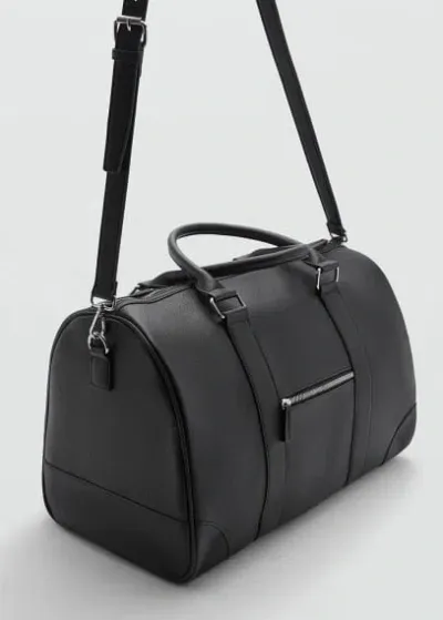 Mango Man Patent Leather-effect Bowling Bag Black