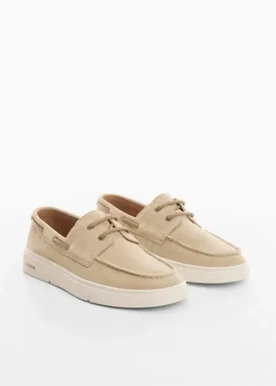 Mango Man Split Leather Nautical Shoe Sand