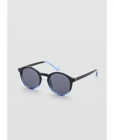 Mango Lunettes De Soleil Rondes In Bleu Marine Foncé