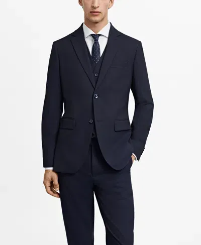 Mango Men's Super Slim-fit Stretch Fabric Suit Blazer In Dark Navy