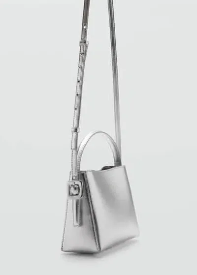 Mango Metallic Mini-shopper Bag Silver