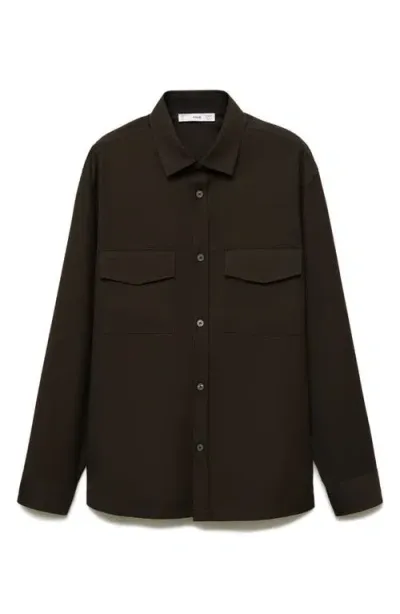 Mango Overshirt In Chocolate