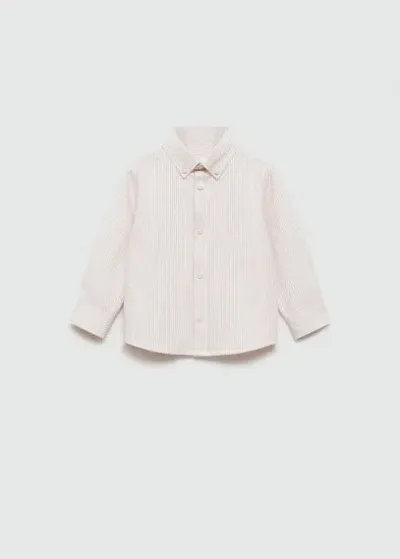 Mango Kids' Chemise Oxford En Coton In Neutral