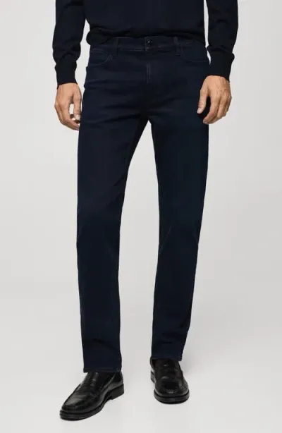 Mango Patrick Slim Fit Ultra Soft Touch Jeans In Deep Dark Blue