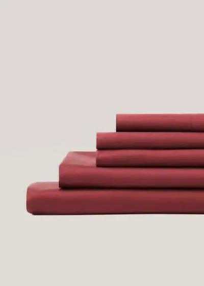 Mango Percale Cotton Top Sheet 60 In Burgundy