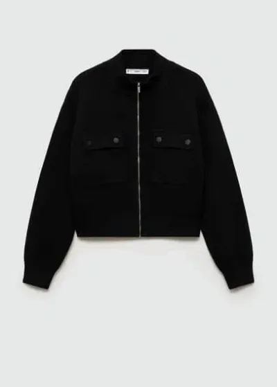 Mango Blouson En Mail In Black