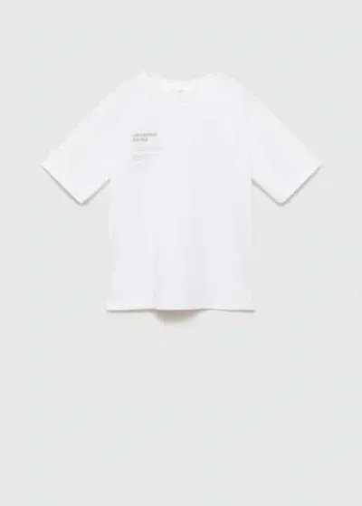 Mango T-shirt In Blanc Cassé